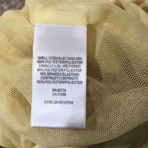 BCBGMAXAZRIA Cocktail Dress Size 0 Pastel Yellow Tiered Halter Neck Mini - Picture 8 of 8